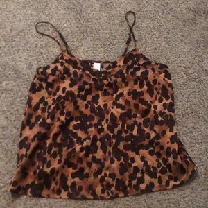 Satin cheetah print tank